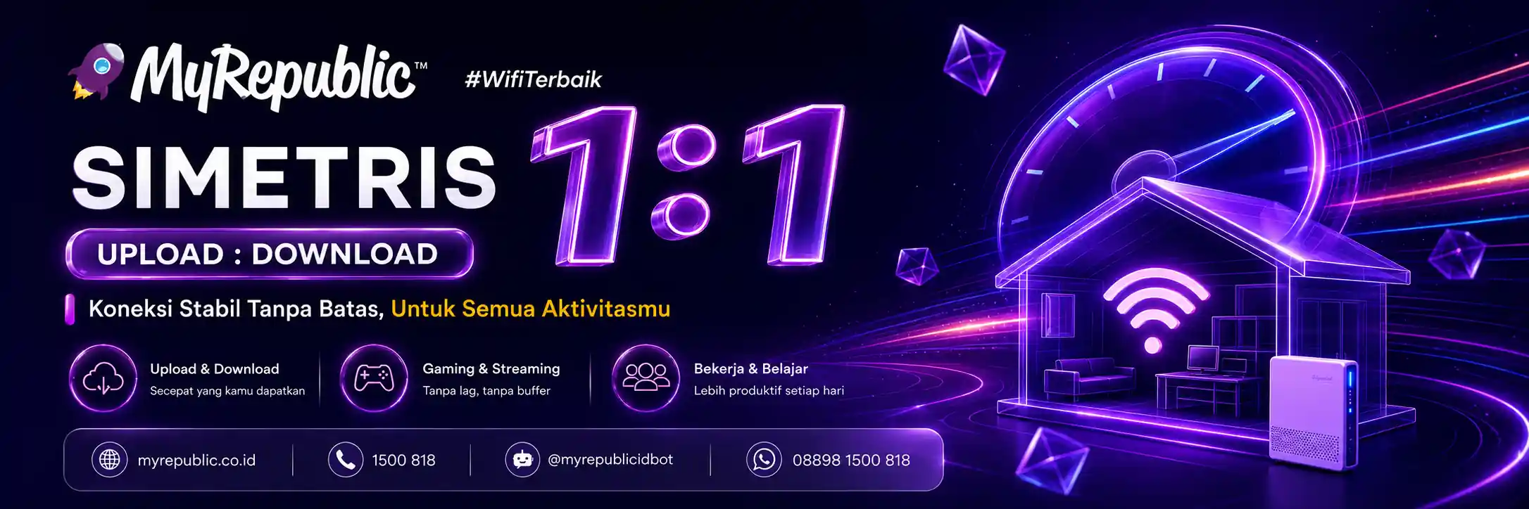 Koneksi Internet Simetris 1 Banding 1 Upload dan Download Stabil